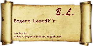 Bogert Lestár névjegykártya